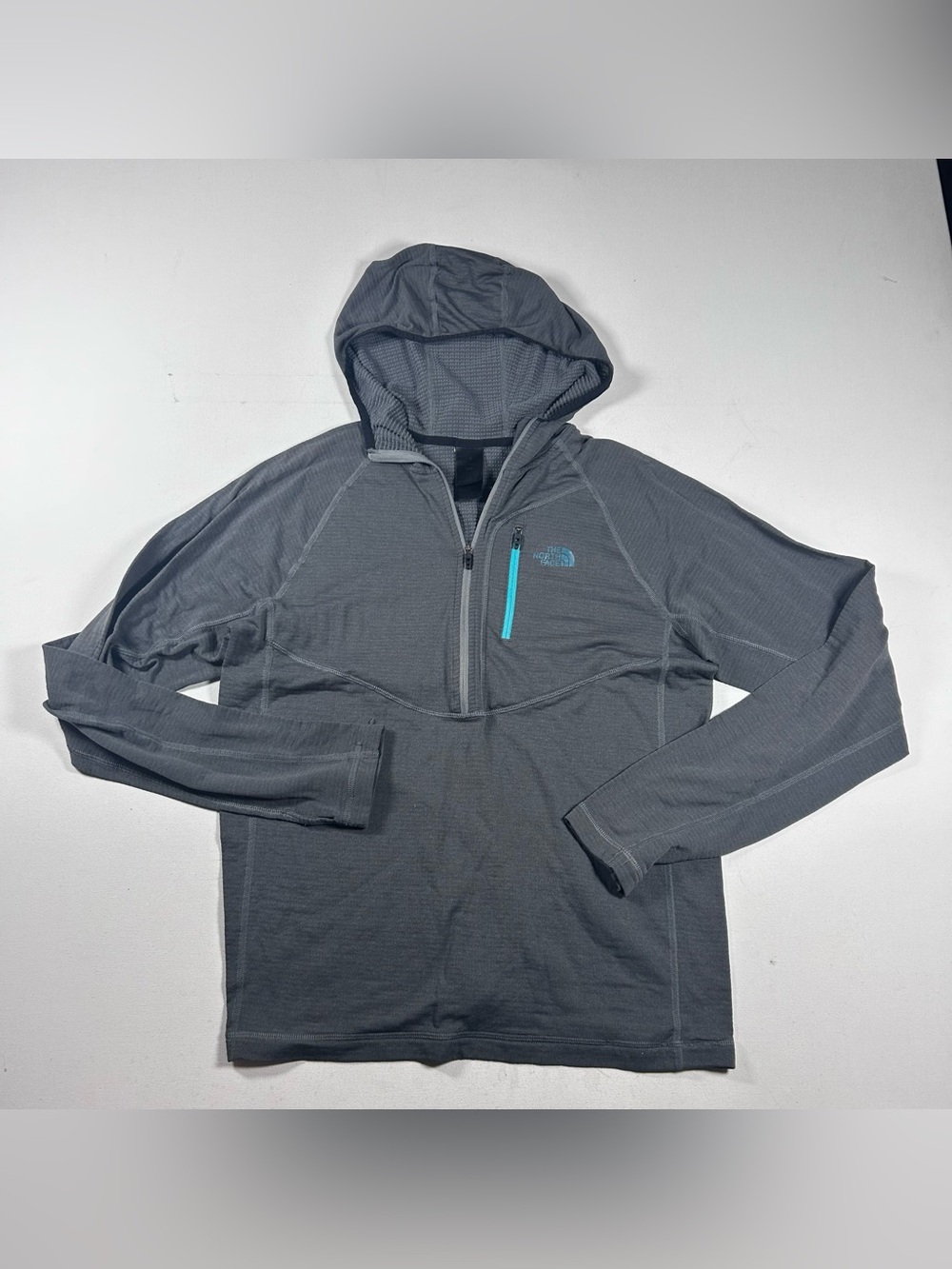 The North Face Hoodie Mens M Gray 1/4 Zip “Hellalight” Lightweight Jacket RARE
